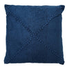 Hand-Woven Blue Boho Moroccan Decorative Throw Pillow - 17" x 17.5"